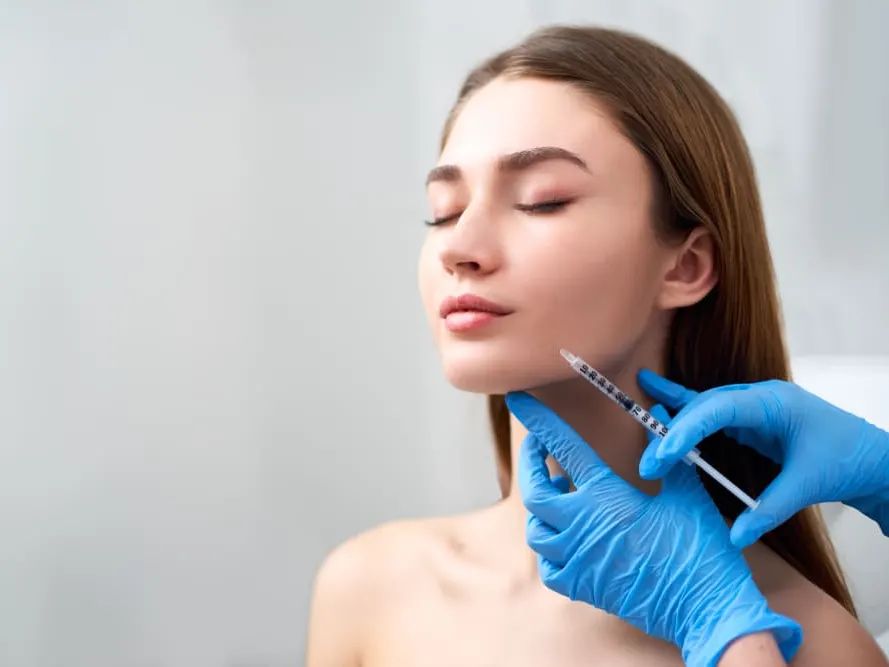 Woman getting JUVÉDERM® filler for nasolabial folds