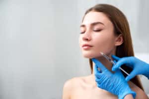 Woman getting JUVÉDERM® filler for nasolabial folds